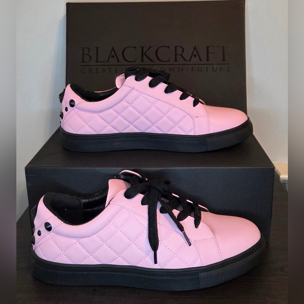 Blackcraft Cult Sabrina Pink Quilted Sneakers NWT Goth Alt Platform Shoes 7.5